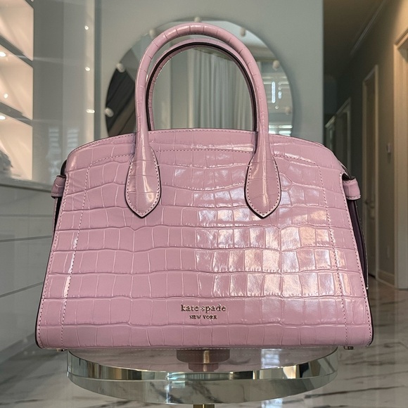 kate spade Handbags - NWT Kate Spade New York Knott Croc Embossed Zip-Top Satchel